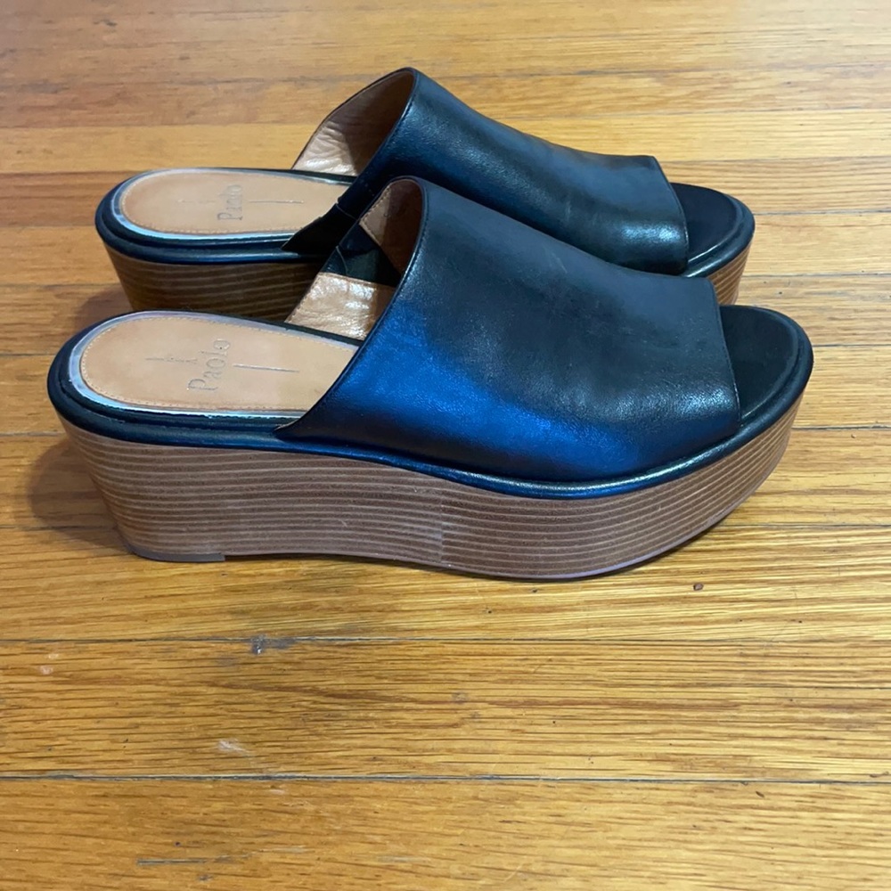 LINEA Paolo Leather Slip On Wedges
